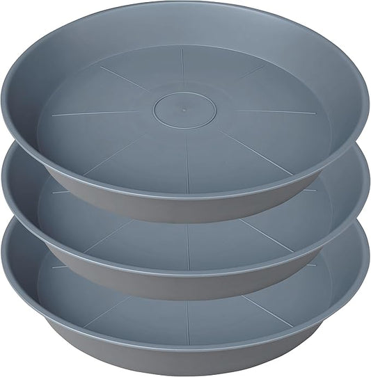 3 Pack of 20 22 inch Plant Saucer, 3.6" Depth Tray, Large Deep Garden Plastic by Bleuhome