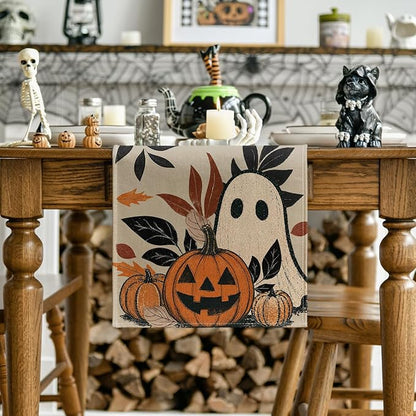 Artoid Mode 210 GSM Halloween Table Runner 13x72 Inch Home Party Decor | Leaves - Image 2