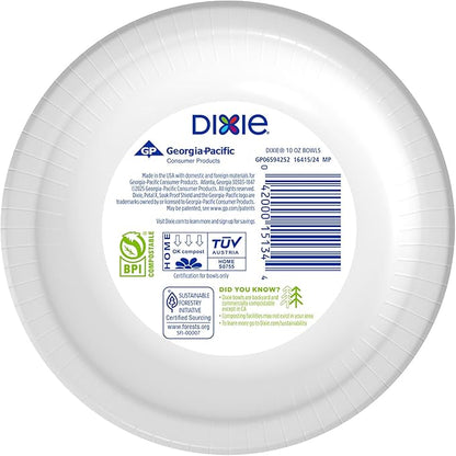 Dixie Small Paper Bowls, 10 Oz, Microwave-Safe, Soak-Proof, Disposable Bowls - Image 7