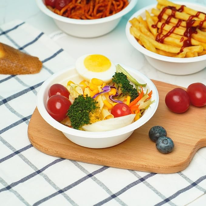 JINVOGREEN 500 Count 12 oz Paper Bowls, Disposable Compostable Bowls Bulk - Image 8
