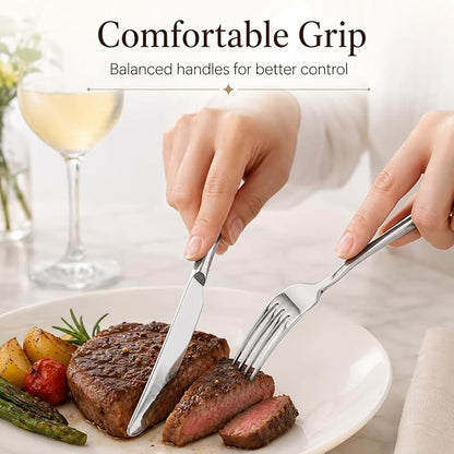 SANTUO 16-Piece Stainless Steel Dinner Knife and Fork Set - Image 5