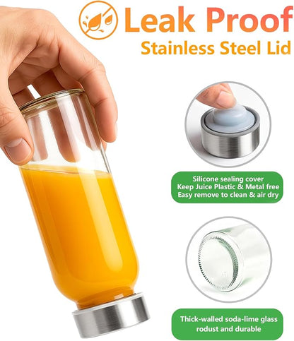 Zukro 10.5 oz Glass Juice Bottles - Image 6