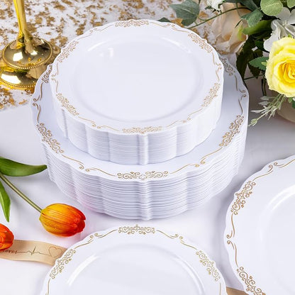 U-QE 100PCS Gold Plates Disposable - Image 3
