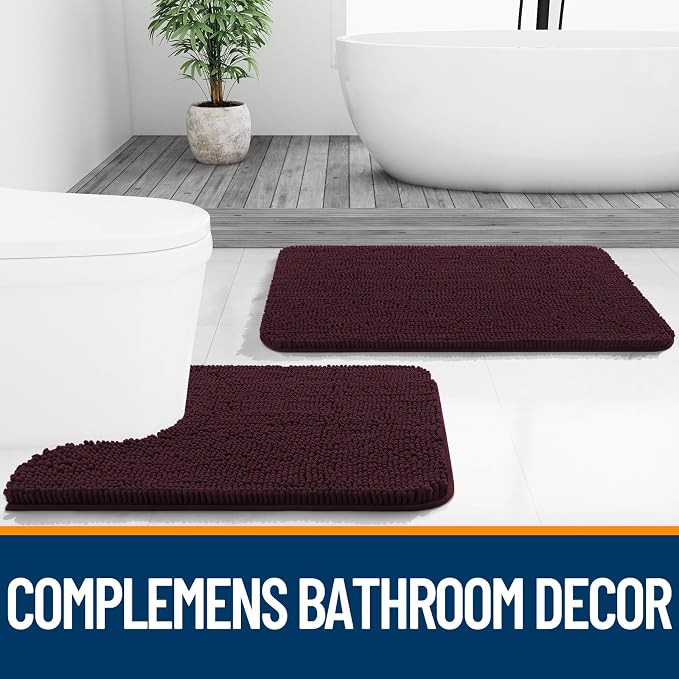 OLANLY Bathroom Rugs 30x20, Extra Soft Absorbent Chenille Bath Rugs, Rubber - Image 7