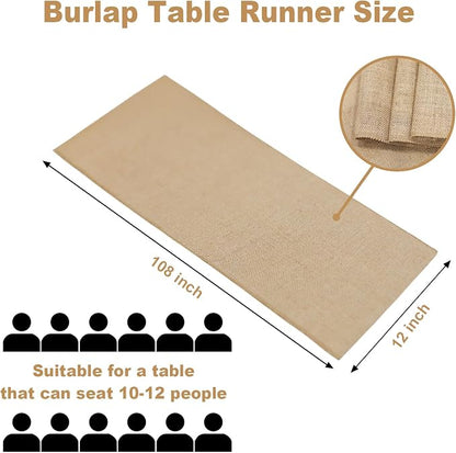 6 Pack Burlap Table Runners 12x108 Inch - Image 3