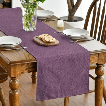 Artoid Mode Purple Table Runner, Seasonal Summer Washable Kitchen Dining Table - Image 2