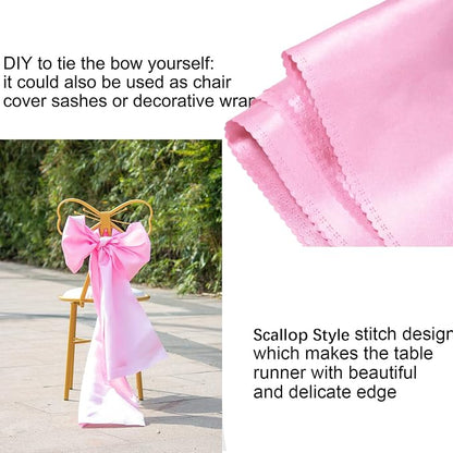 Pink Table Runners, 12x108 Inches, 15 Pack | Satin, Silk and Smooth Fabric - Image 5
