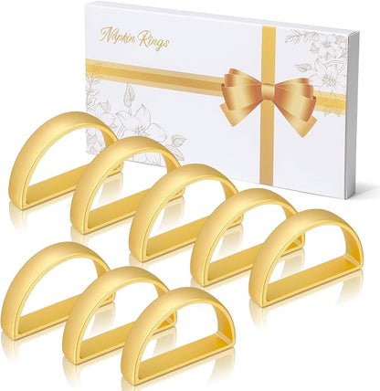KPOSIYA Napkin Rings Set of 8, Metal Gold Napkin Rings Bulk by KPOSIYA