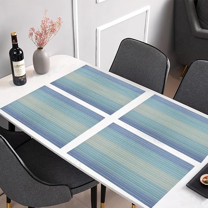 PIGCHCY Placemats Set of 8 Washable Durable Placemat Vinyl Heat Resistant - Image 5