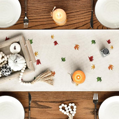 Artoid Mode 210 GSM Fall Table Runner 13x90 Inch Home Party Decor | Maple Tree - Image 4