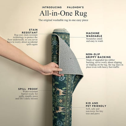 Washable Area Rugs for Living Room: 9x12 Rug Stain Resistant Non Slip Low Pile - Image 4