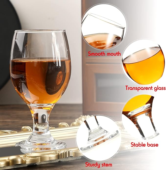 Patelai Set of 1 Water Goblet, 13.5 oz Clear Drinking Glasses Bulk Dishwasher - Image 3