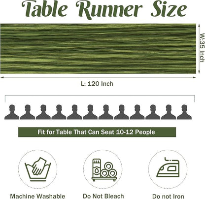 Olive Green 10FT Cheesecloth Table Runner Boho Gauze Fabric Table Runner Rustic - Image 4