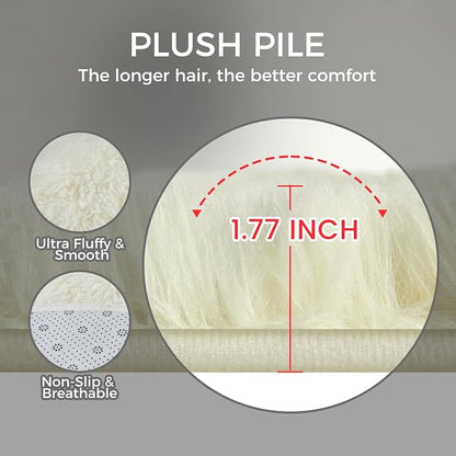 5X8 Ultra Soft Rug for Living Room, Fluffy Shag Area Rug for Bedroom, Modern - Image 8