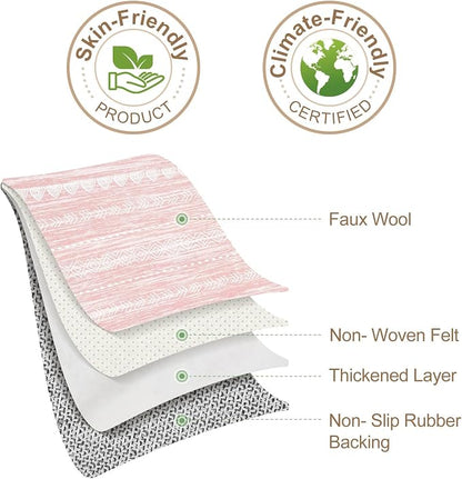 Nakagishi Pink Rugs for Bedroom Girls: 5x8 Washable Boho Large Neutral Area Rug - Image 8