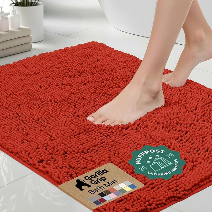 GORILLA GRIP Bath Rug Mat 60x24, Thick Soft Absorbent Chenille, Quick Dry by Unknown