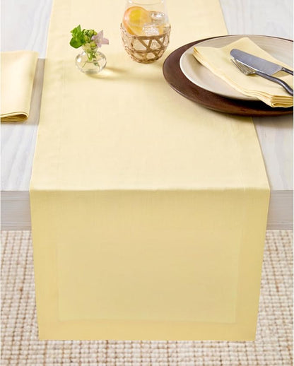 Solino Home 100% Pure Linen Table Runner Golden Straw, Fete 14 x 108 in | Table by SolinoHome