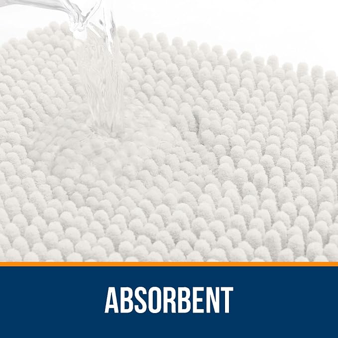 OLANLY Large Bathroom Rugs 44x32, Extra Soft Absorbent Chenille Bath Rugs - Image 4