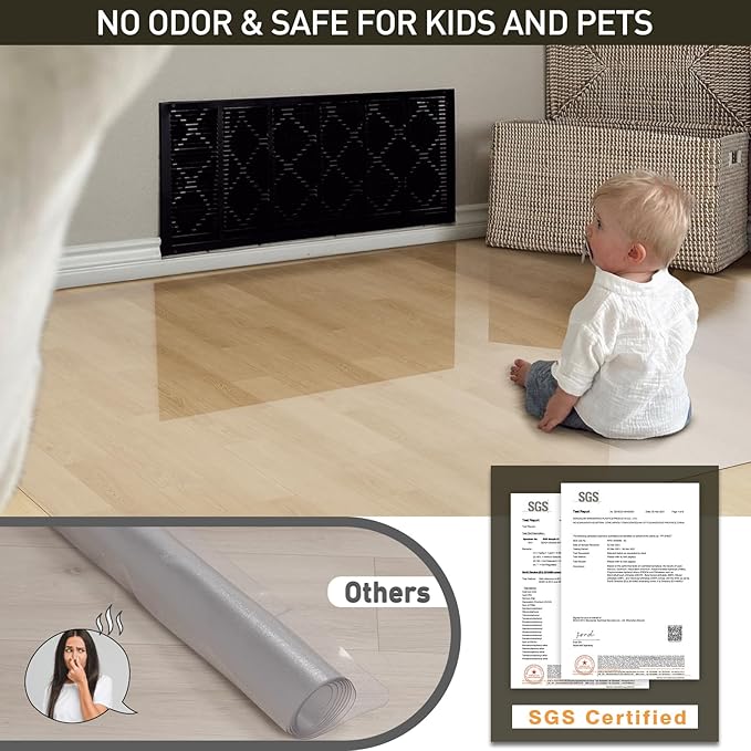 Area Floor Mat for Home, Spill Resistant Hard Floor Protector Cover for Bedroom - Image 4