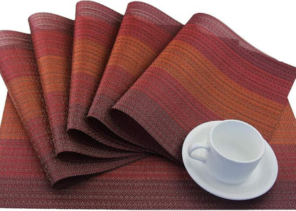 PIGCHCY Placemats Set of 8 Washable Durable Placemat Vinyl Heat Resistant - Image 3
