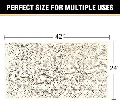 H.VERSAILTEX Microfiber Bath Rugs Chenille Floor Mat Ultra Soft Washable - Image 2