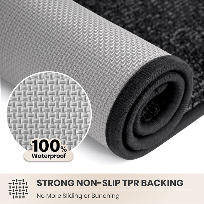 PURRUGS Dirt Trapping Door Mat 24" x 35.5", Non-Slip Machine Washable Entry Rug - Image 5