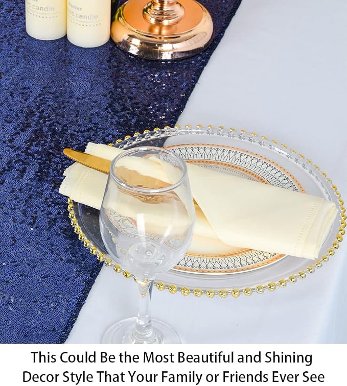 ShiDianYi Navy Blue Table Runners - Image 4