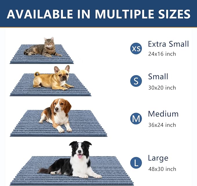 Smiry Dog Door Mat for Muddy Paws 30x20, Absorbent Dirt Trapper, Non-Slip - Image 3