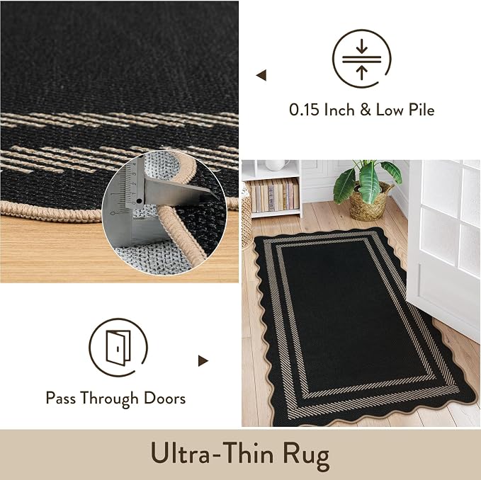 LIVEBOX Scalloped Easy Jute 3x5 Outdoor Rug, Indoor Outdoor Farmhouse Neutral - Image 6