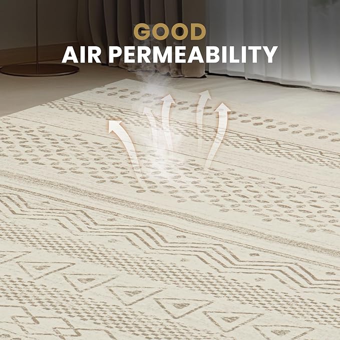 8x10 Area Rugs for Living Room Rug Washable: Abstract Large Rug for Dining Room - Image 7