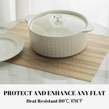 Placemats Set of 8 Vinyl/Plastic Woven Place Mats - Image 5