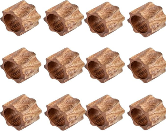 Napkin Rings Set of 12 for Dinner Parties, Weddings Receptions, Family by Shafa+impex
