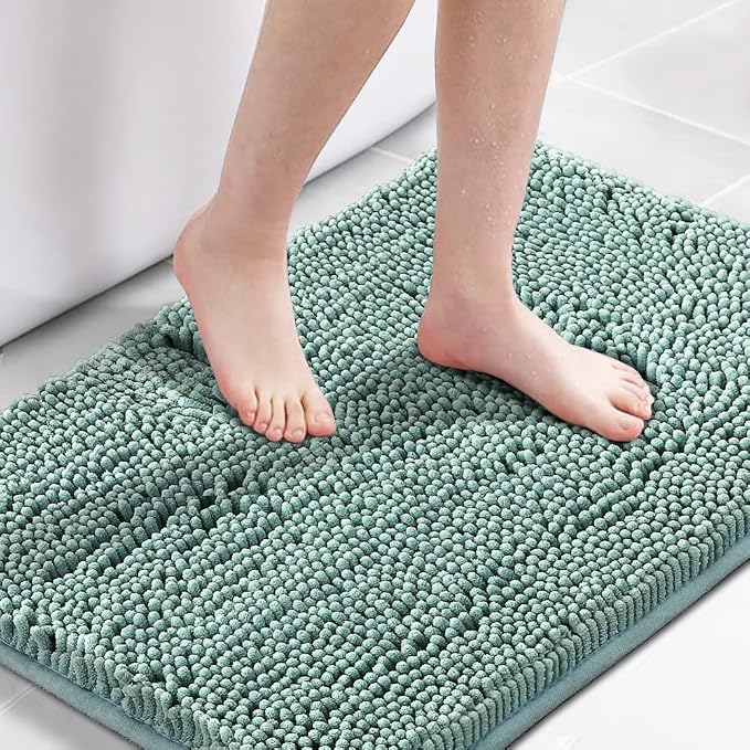 H.VERSAILTEX Bath Mat Bathroom Non Slip Extra Thick Chenille Rug 17" x 24" by HVERSAILTEX
