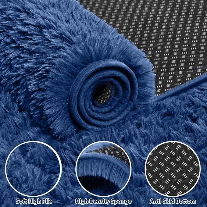 Area Rug for Living Room Bedroom: 4x6 Soft Fluffy Shag Rugs Upgrade Non-Slip - Image 5