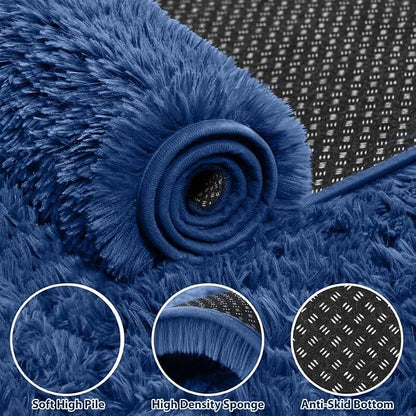 Area Rug for Living Room Bedroom: 4x6 Soft Fluffy Shag Rugs Upgrade Non-Slip - Image 5