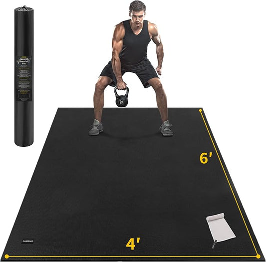 CAMBIVO Large Exercise Mat for Home Workout, Shoe-Friendly, Non-Slip Gym Mat by CAMBIVO