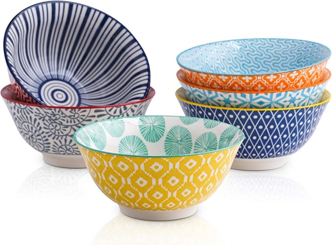 Selamica Porcelain Ice Cream Bowls Set of 6, Small Bowls, Ceramic bowls by Selamica