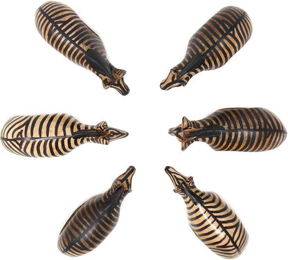 KWF012 Z - Handcarved Mahogany Napkin Ring Holders - Zebra Set of 6 - Image 2