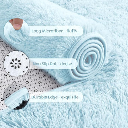 YJ.GWL Fluffy Runner Rugs for Bedroom Living Room Soft Shag Area Rug 2x6 Feet - Image 4