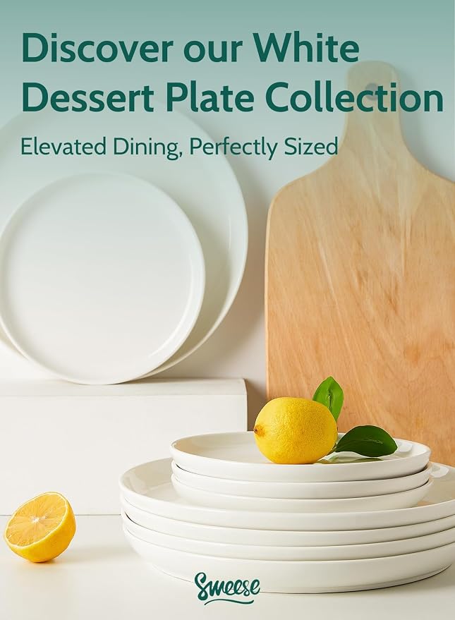 Sweese 10 Inch Porcelain Dinner Plates, Dishwasher Safe, Scratch-Resistant - Image 8