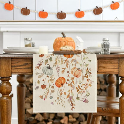 RABUSOFA Fall Table Runner 13x90 Inch Pumpkins Fall Decor - Image 5