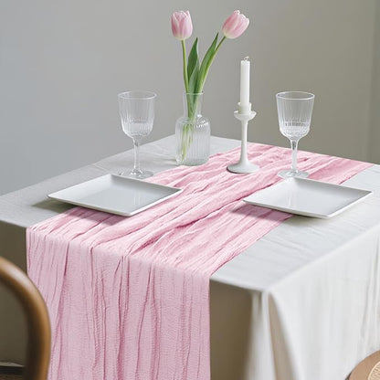 1 Pack Cheesecloth Table Runner 10Ft Christmas Gauze Boho Table Runners - Image 5