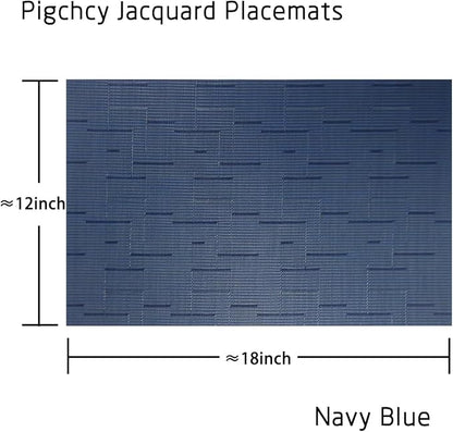 PIGCHCY Placemats, Washable Durable Durable Woven Vinyl Placemats - Image 2