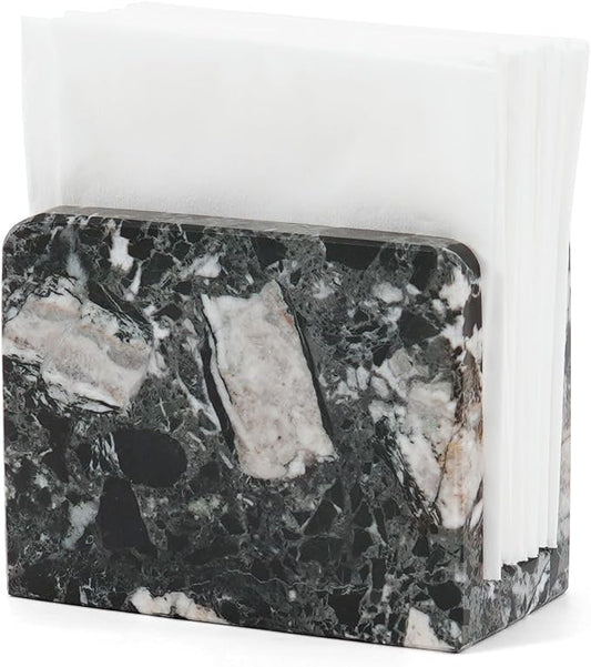 Marble Mini Napkin Holder 3" x 4" Inch Black Zebra Cocktail Napkins, Coffee Bars by MarblousKrafts