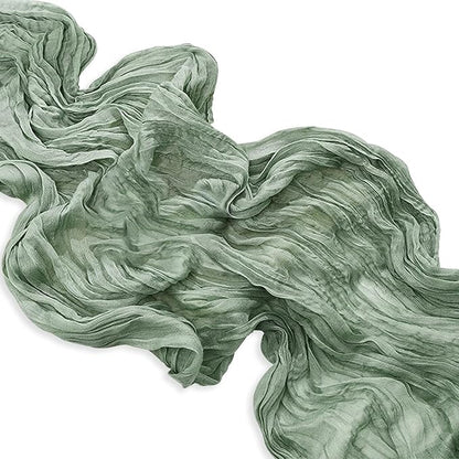 1 Pack Sage Green Cheesecloth Table Runner 35x120 Inch 10Ft Rustic Gauze Cheese - Image 8