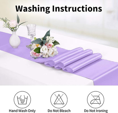 10-Pack Satin Table Runner Lavender 12 x 108 inches Long, Table Runners - Image 6