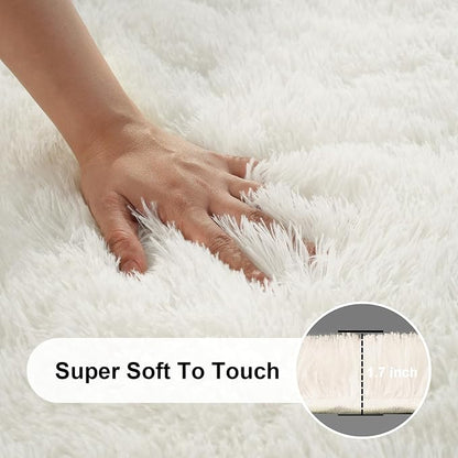 Area Rugs 9x12 Living Room, Large Fluffy Cream White Rugs - Image 2