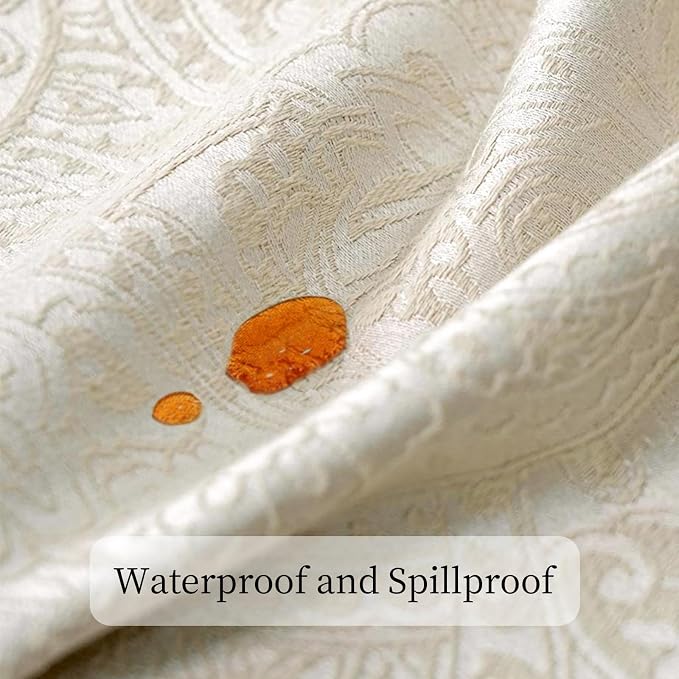 Waterproof Jacquard Table Runner, 12x144 Inch, Milky White | Thick Table Runner - Image 5
