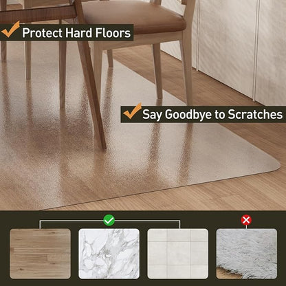 Clear Plastic Area Mat for Under Dining Table, Anti-Spill Hard Floor Protector - Image 3