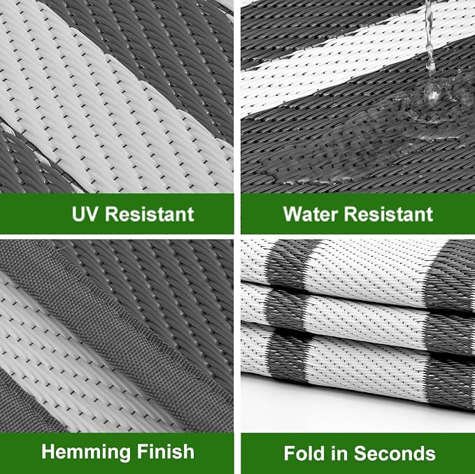 RURALITY Outdoor Rug 9x12 Waterproof - Image 4